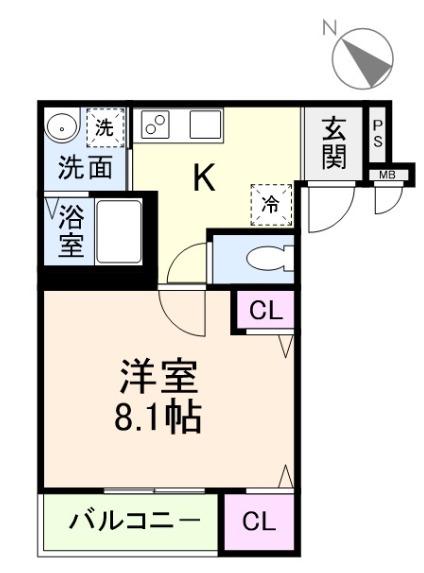 フジパレス高石綾園(1K/2階)の間取り写真