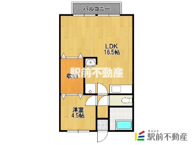 MEZON旭(1LDK/2階)の間取り写真
