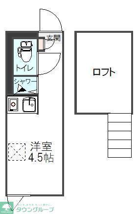 トレカーサ下赤塚(ワンルーム/1階)の間取り写真