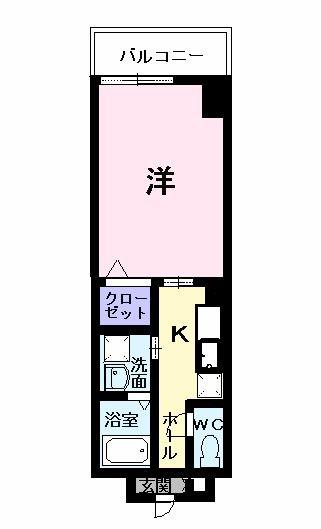 プリメイラヴェラ(1K/6階)の間取り写真