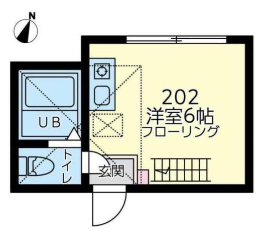 ユナイトステージモーリスの杜(ワンルーム/2階)の間取り写真