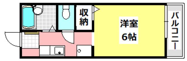 メルベーユ箕面(1K/1階)の間取り写真