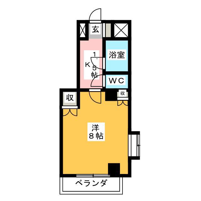 グランメール国立(1K/4階)の間取り写真