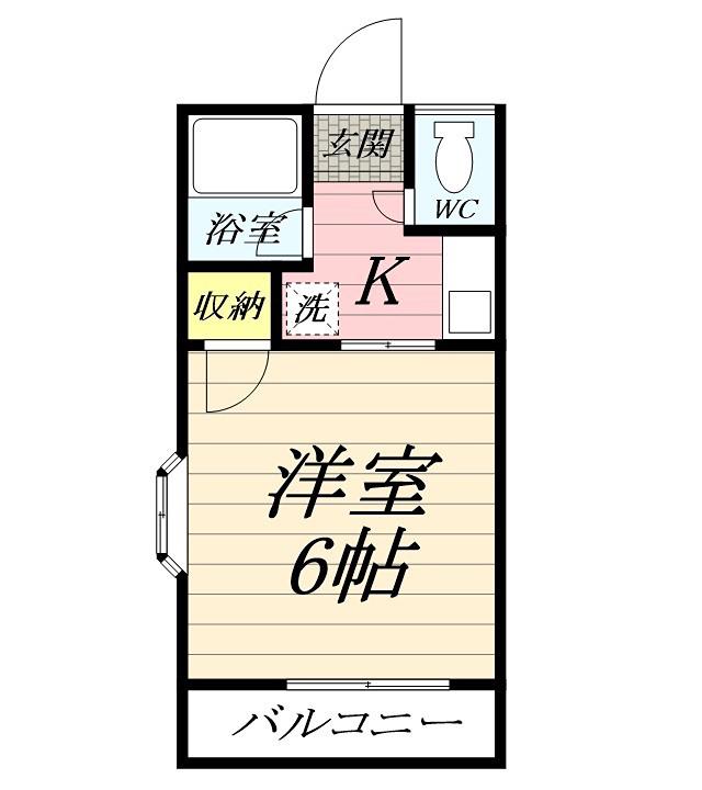 リリーハイム(1K/2階)の間取り写真