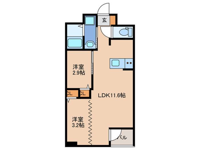 INFINITY GRANDE(2LDK/3階)の間取り写真