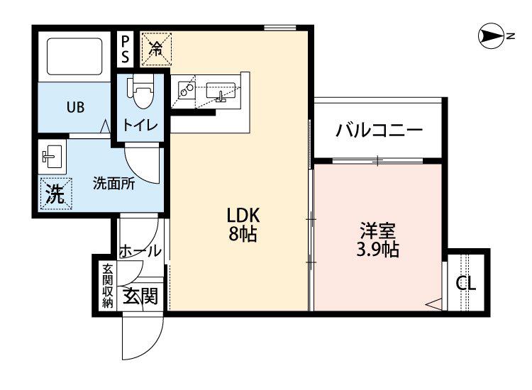 ROBOT HOME 平野(1LDK/2階)の間取り写真