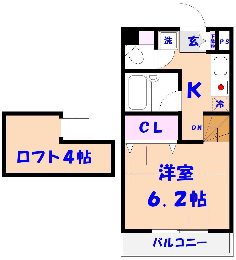 ヴィラ ニューポート(1K/1階)の間取り写真