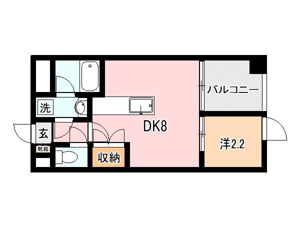 シエロ・アスールI(1DK/3階)の間取り写真