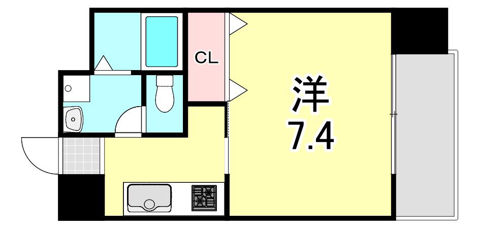 プライムライフ御影(1K/3階)の間取り写真