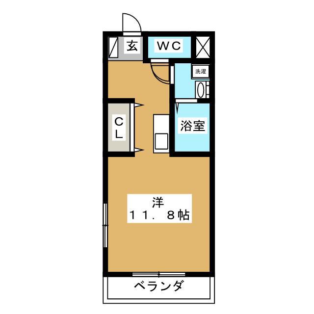 第6アーバンハイツ(ワンルーム/3階)の間取り写真