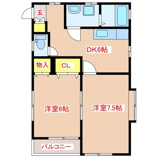 プロスパーM(2DK/1階)の間取り写真