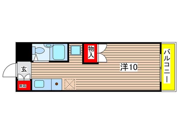 スカイビュー瑞穂(ワンルーム/4階)の間取り写真