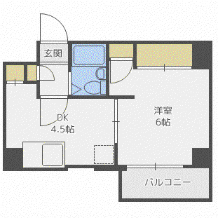 ヴィブレ大和(1DK/4階)の間取り写真