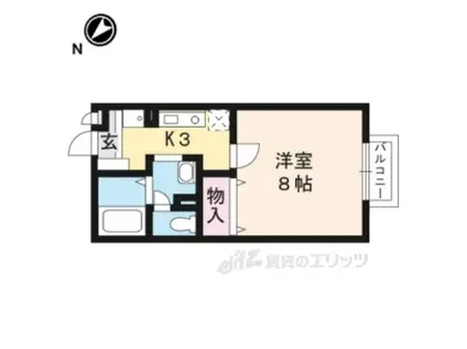 プラムコート(1K/1階)の間取り写真