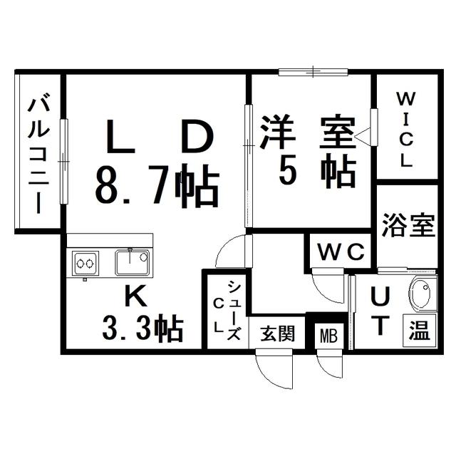 アラモード(1LDK/2階)の間取り写真