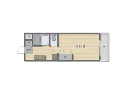 ブルーローズ住吉(1K/3階)の間取り写真