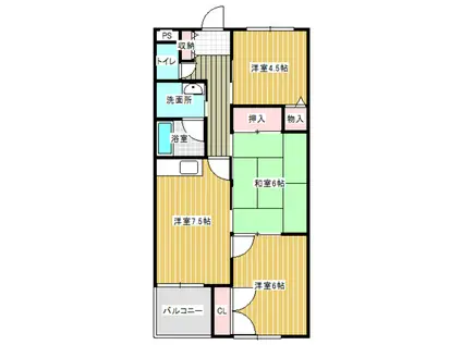 ラフォーレ天神(3DK/1階)の間取り写真