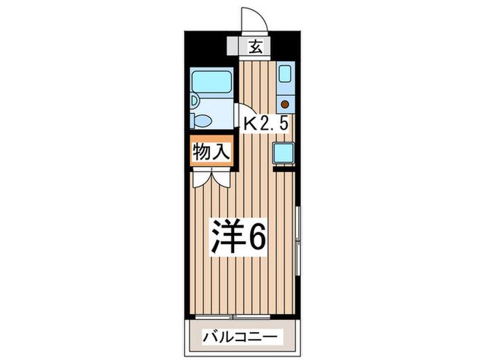 ヴェルデン花の木(1K/2階)の間取り写真