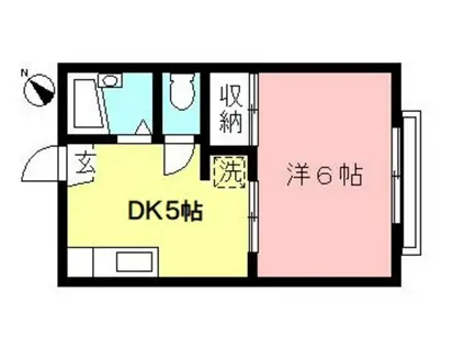 カームハイツA(1DK/1階)の間取り写真