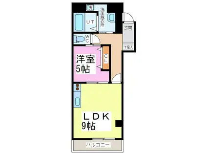 イーストビレッジ(1LDK/1階)の間取り写真