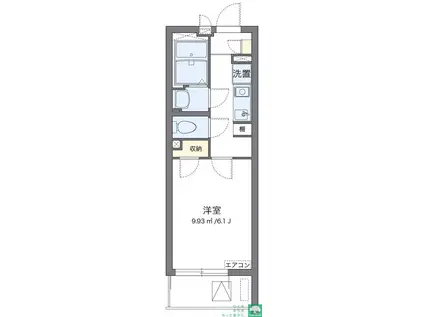 ヴィアロ大田中央レジデンス(1K/4階)の間取り写真