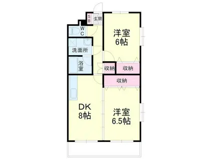 メゾンマスカット(2DK/4階)の間取り写真