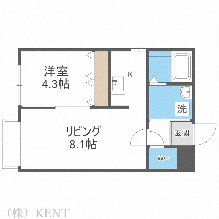 ディスティニーII(1LDK/2階)の間取り写真