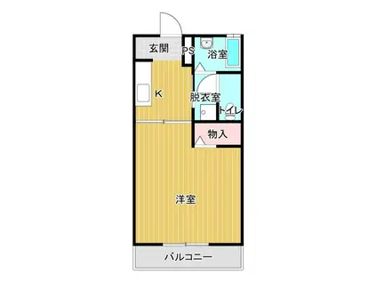 パストラル船越(1K/1階)の間取り写真