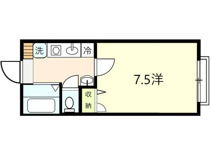 ディアスMO(1K/1階)の間取り写真