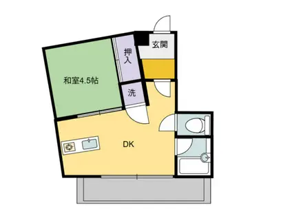 FISTA芳野(1DK/3階)の間取り写真