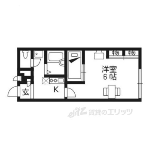 レオパレスヴィルヌーブ醍醐(1K/1階)の間取り写真