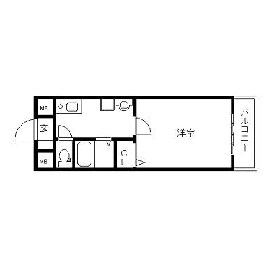 CASA DEL RIO(1K/2階)の間取り写真