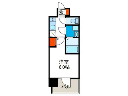 エスリード弁天町グランツ(1K/5階)の間取り写真