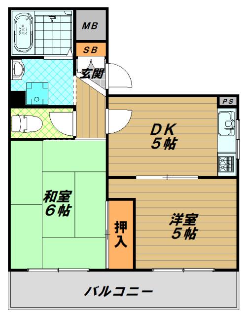 ホームA.S.ONE(2DK/2階)の間取り写真