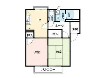 メゾンソレイユ(2DK/2階)の間取り写真