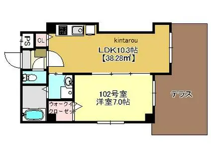 レフィーユ(1LDK/1階)の間取り写真