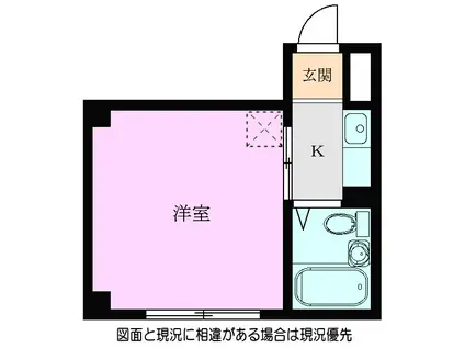 ストークマンションII(1K/2階)の間取り写真