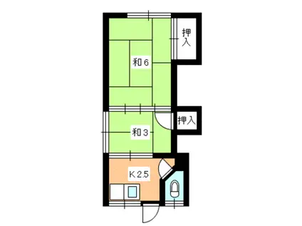 双葉荘(2K/1階)の間取り写真