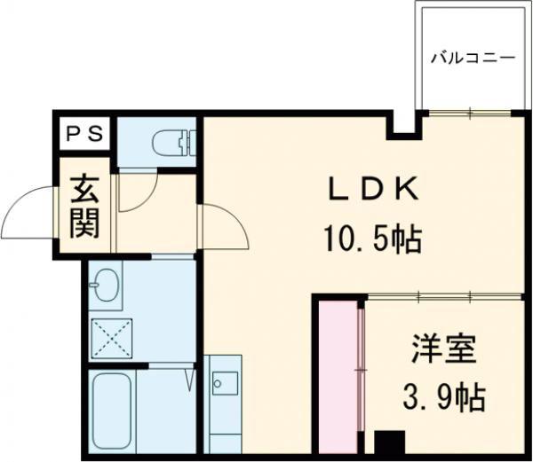 GARDENIA茨木(1LDK/1階)の間取り写真