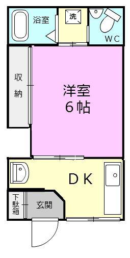 タチバナ荘 第一(1DK/2階)の間取り写真