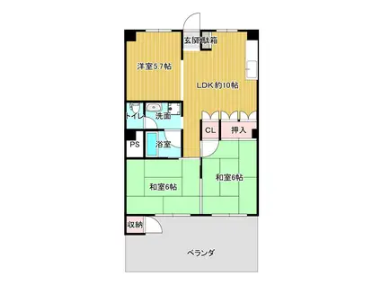ネオライフ高槻(3LDK/1階)の間取り写真