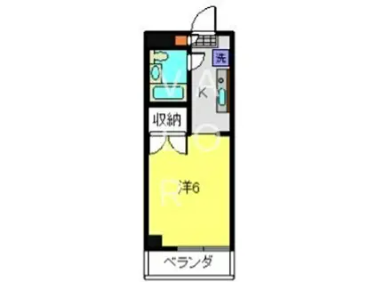 孝友第6ビルグリーンハイツ麻生(1K/3階)の間取り写真