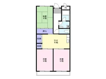 マンション亨(3DK/3階)の間取り写真