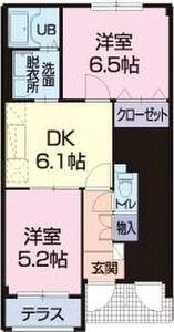 ニューアーバンB(2DK/1階)の間取り写真