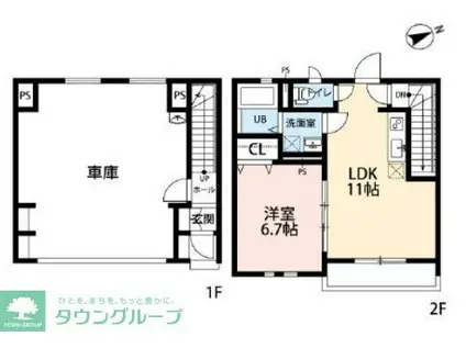 AMAPOLAII(1LDK/1階)の間取り写真