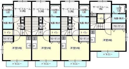 WELL-ONE宮千代(1SK/2階)の間取り写真