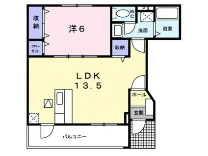 フォーリスト ヒルズ A(1LDK/1階)の間取り写真