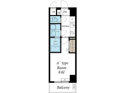 リブリ・SHIROKANE(1K/3階)の間取り写真