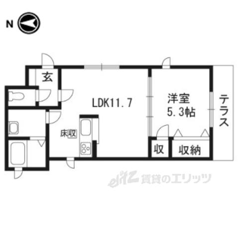 シャーメゾン東山七条(1LDK/1階)の間取り写真