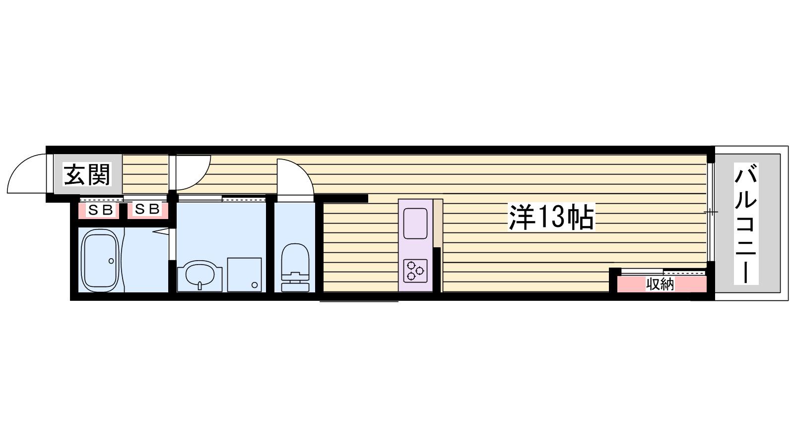 キャッスルコート神田町(ワンルーム/2階)の間取り写真